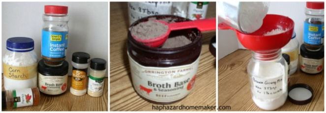 Homemade Brown Gravy Mix Ingredients Collage - haphazardhomemaker.com