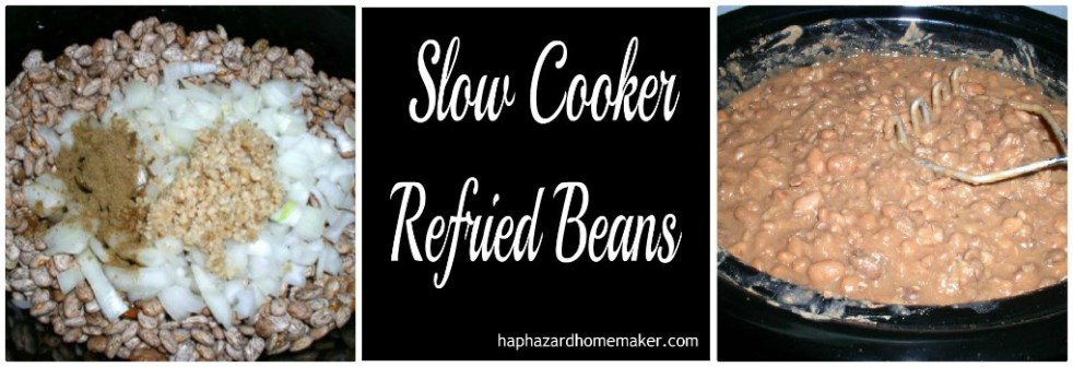 Freezer Friendly Slow Cooker Refried Beans FB Collage - haphazardhomemaker.com