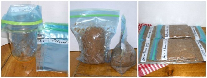 Freezer Friendly Slow Cooker Refried Beans Packaging Collage - haphazardhomemaker.com
