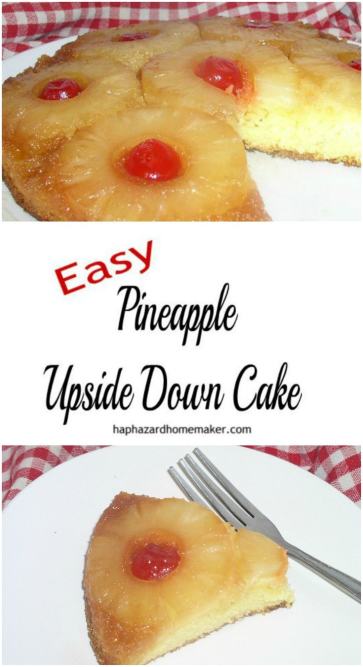 Easy Pineapple Upside Down Cake - haphazardhomemaker.com