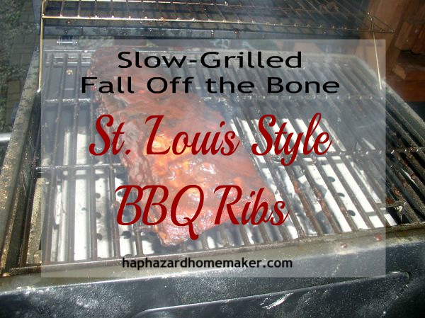 Slow-Grilled St. Louis Style BBQ Ribs- haphazardhomemaker.com