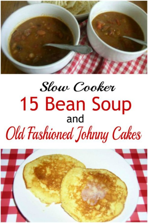 Crockpot 15 Bean Soup and Hoe Cakes - haphazardhomemaker.com