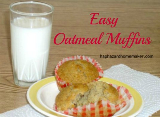 Oatmeal Muffins with a glass of milk