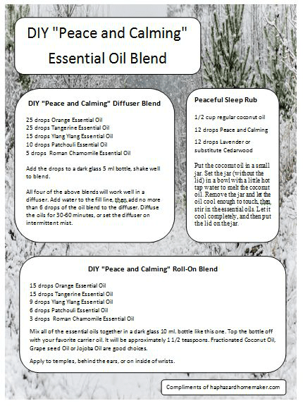 DIY "Peace & Calming" Essential Oil Blend - haphazardhomemaker.com