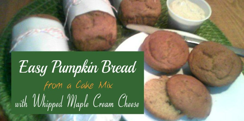 Easy Cake Mix Pumpkin Bread Muffins with Whipped Maple Cream Cheese - haphazardhomemaker.com