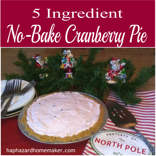 5 Ingredient No-Bake Cranberry Pie - haphazardhomemaker.com