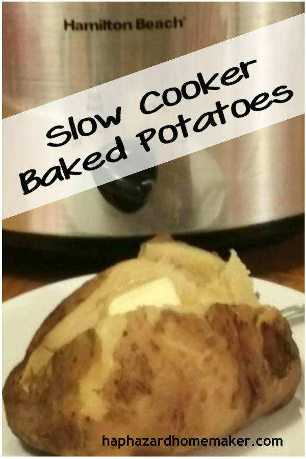 Slow Cooker Baked Potatoes - haphazardhomemaker.com