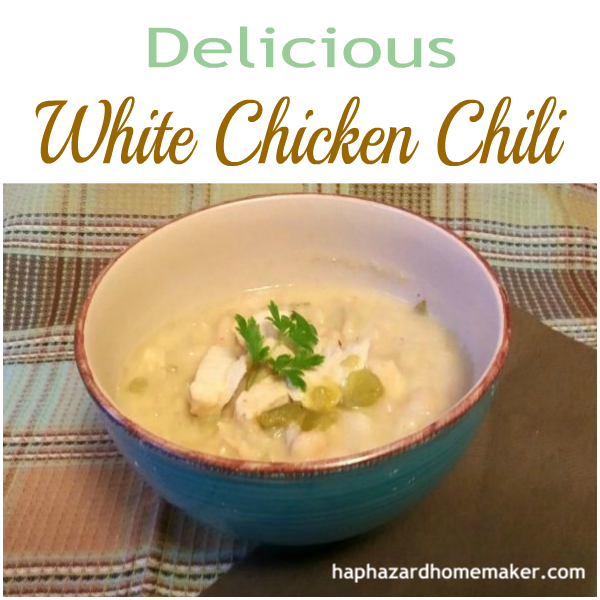 Easy White Chicken Chili -haphazardhomemaker.com