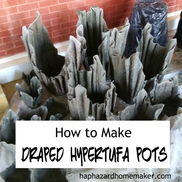 How to Make Cement Fabric Pots- haphazardhomemaker.com