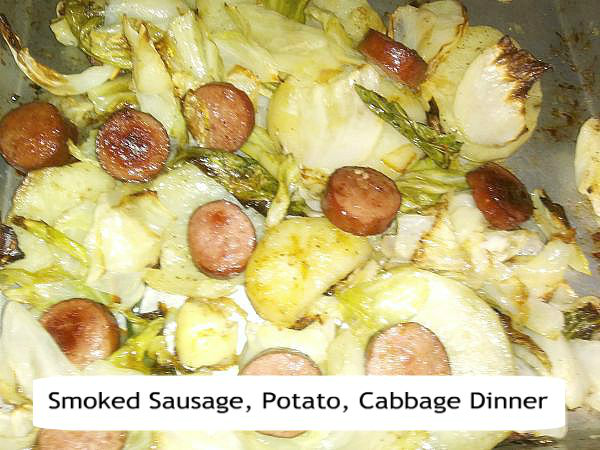 Smoked Sausage, Potato, Cabbage Sheet Pan Dinner