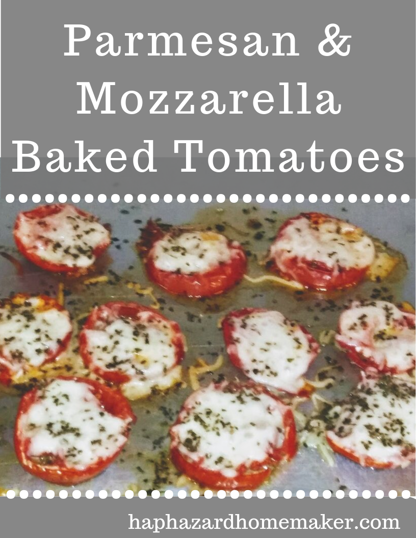 Baked Tomatoes with Cheese on a Sheet Pan - haphazardhomemaker.com