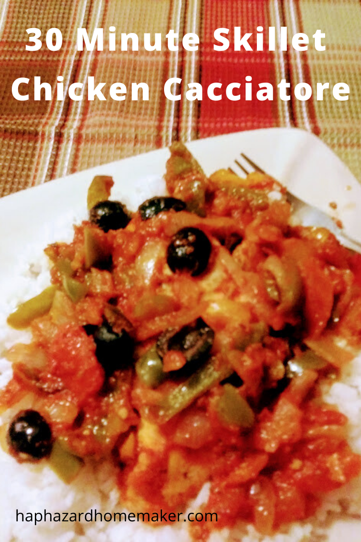 30 Minute Skillet Chicken Cacciatore - haphazardhomemaker.com